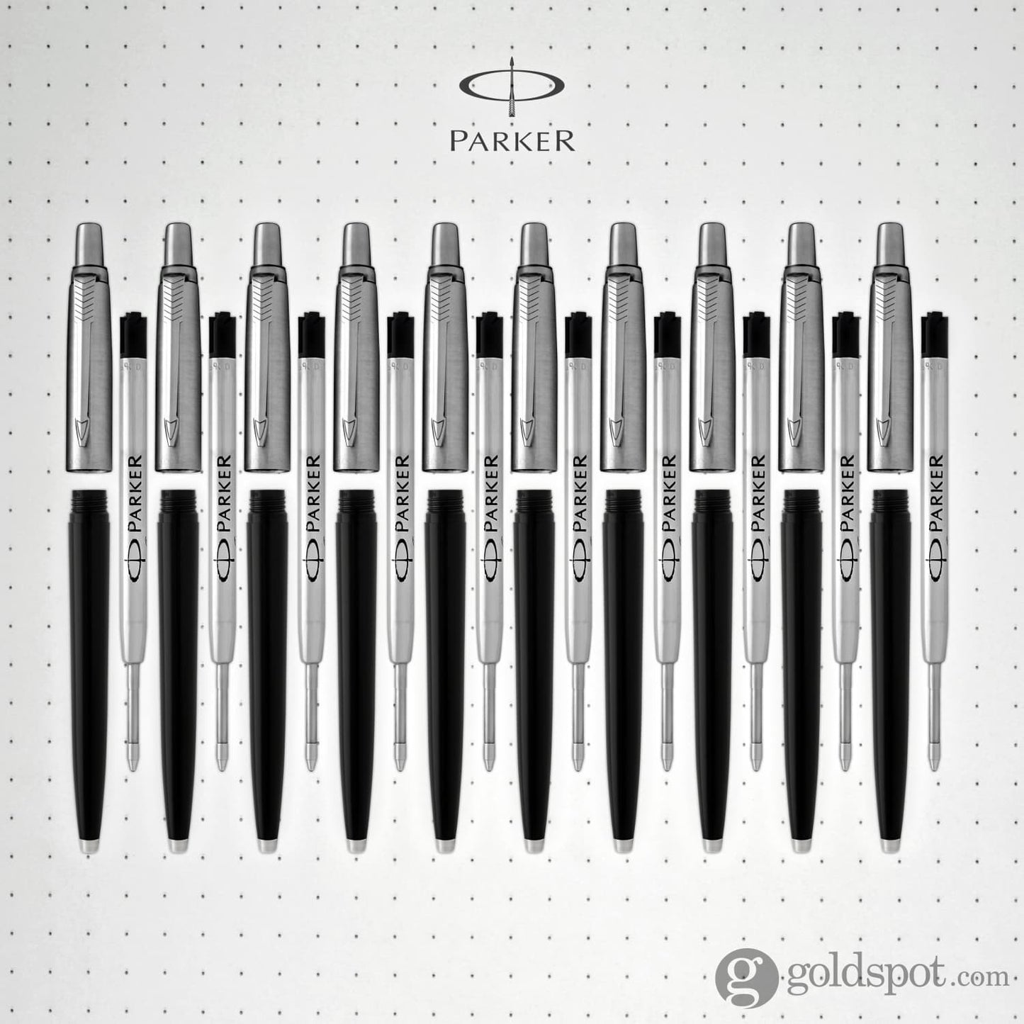 Parker Jotter Ballpoint Pen in Black Barrel - Pack of 10 Ballpoint Pen