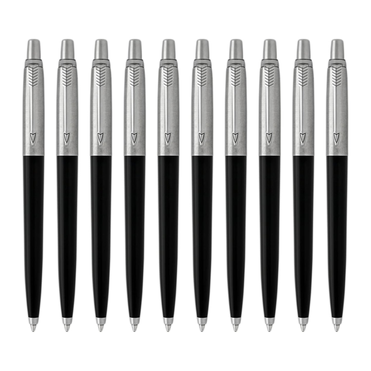 Parker Jotter Ballpoint Pen in Black Barrel - Pack of 10 Ballpoint Pen