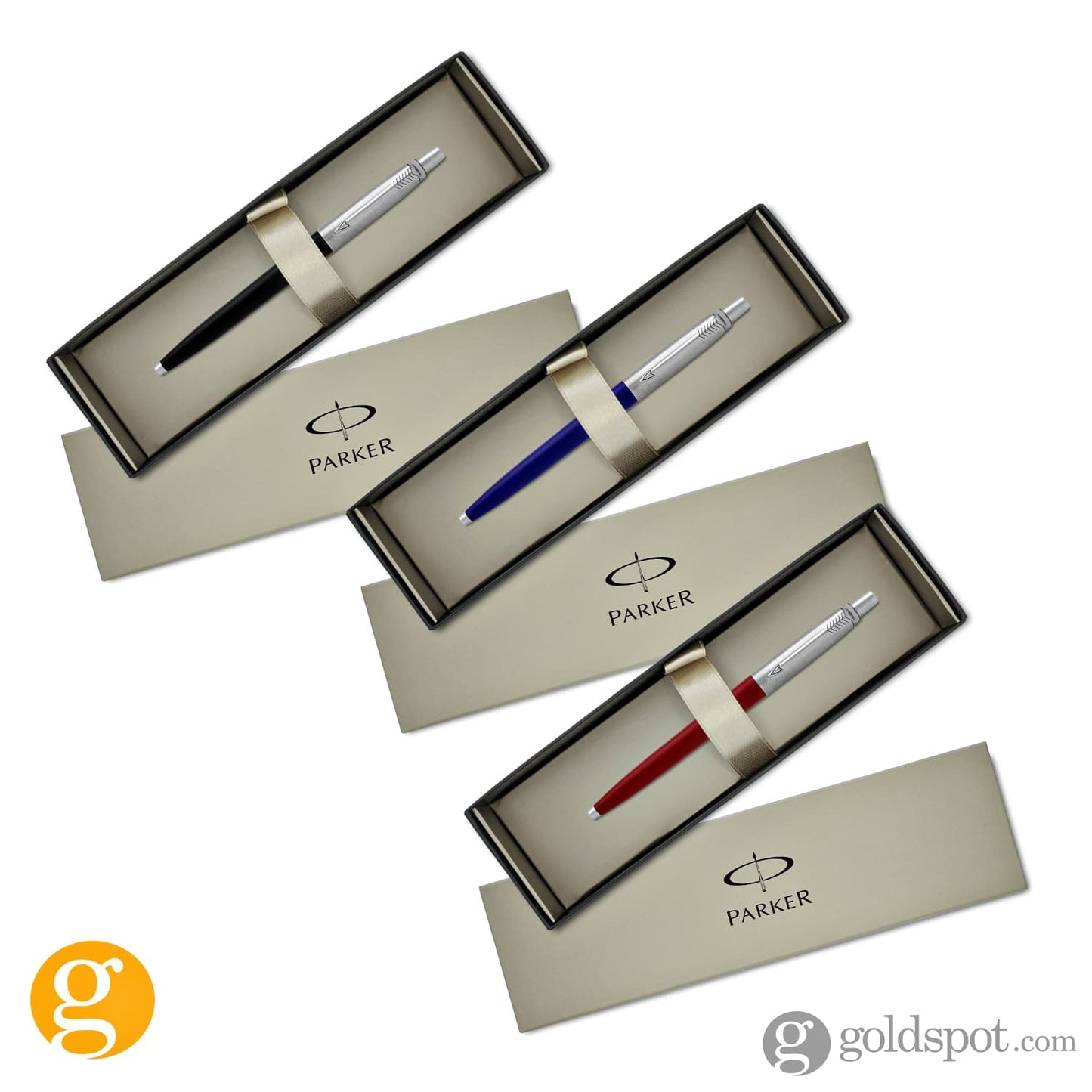 Parker Jotter Ballpoint Pen Variety Set in Red Blue & Black Gift Set