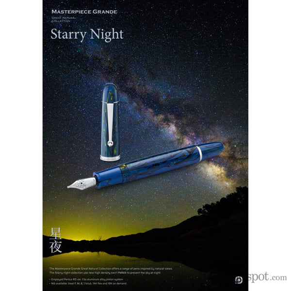 Penlux Masterpiece Grande Fountain Pen in Starry Night Fountain Pen