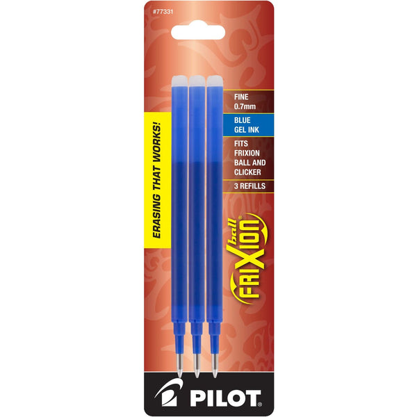 Pilot FriXion Ballpoint Pen Refill in Blue - Fine Point - Pack of 3 Gel Refill