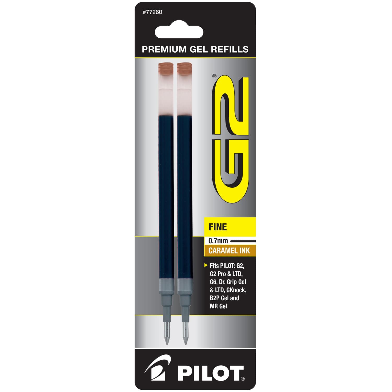 Pilot G2 Gel Pen Refill in Caramel - Fine Point - Pack of 2 - Goldspot Pens