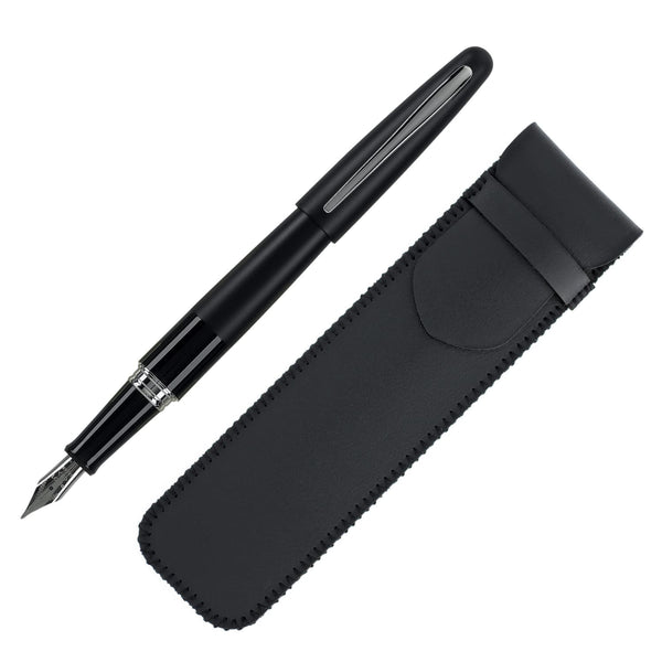 Pilot Metropolitan Fountain Pen with Single Pen Pouch in Black - Fine Point Gift Set