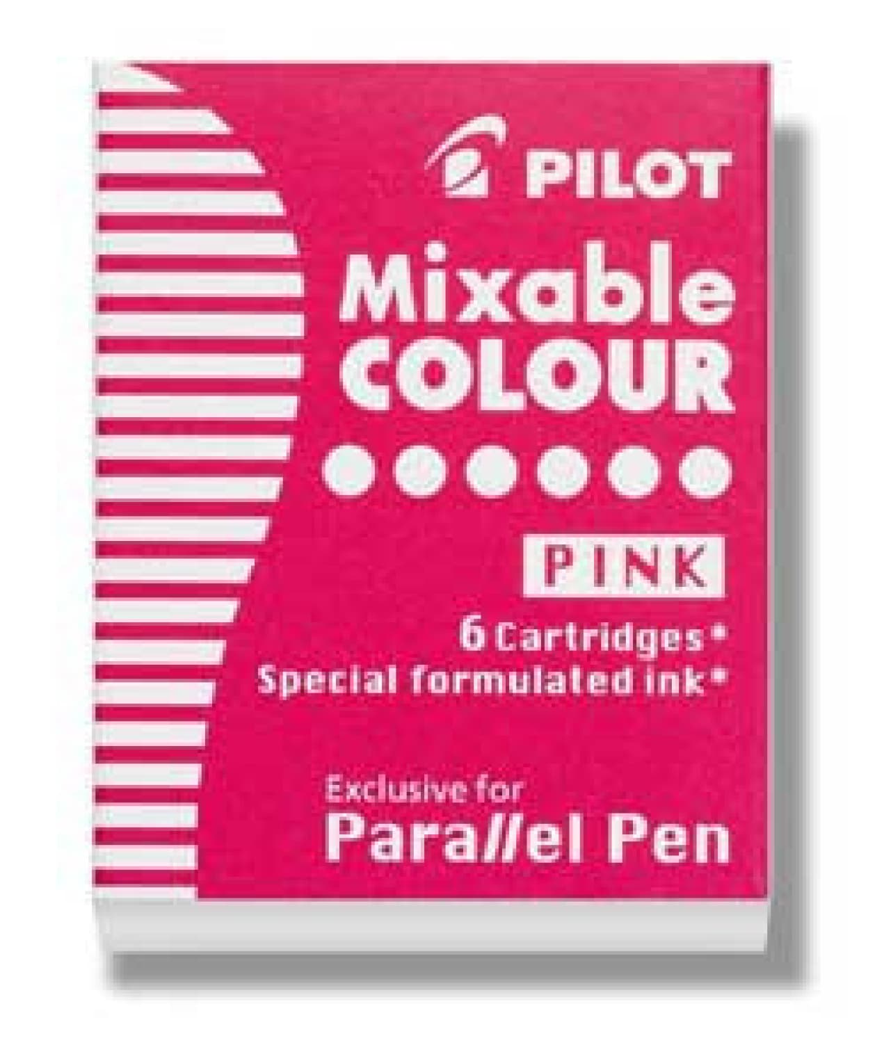 Pilot Parallel Ink Cartridges in Pink - Pack of 6 Fountain Pen Cartridges