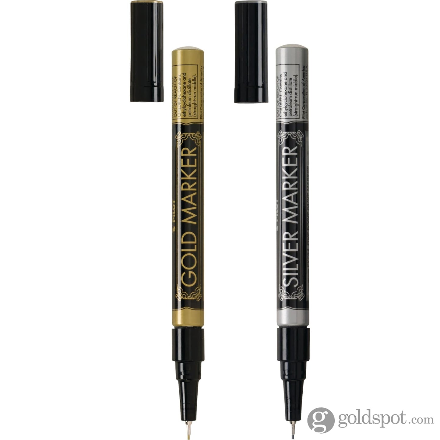 Pilot Permanent Paint Markers in Gold and Silver Metallic - Extra Fine Point - Pack of 2 Marker