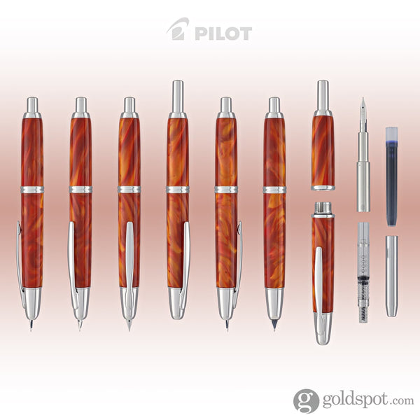 Pilot Vanishing Point SE Fountain Pen in Marble Orange Fountain Pen