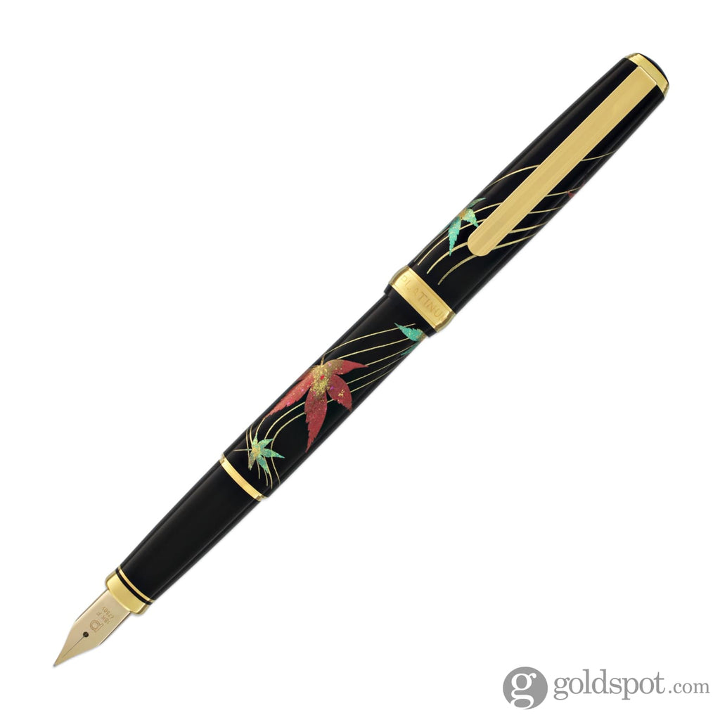 Platinum Classic Maki-e Fountain Pen in Autumn Leaves - 18K Gold Medium Fountain Pen