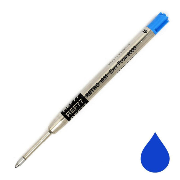 Retro 51 Easy-Flow 9000 Ballpoint Pen Refill in Blue for Tornado Pens Ballpoint Pen Refill