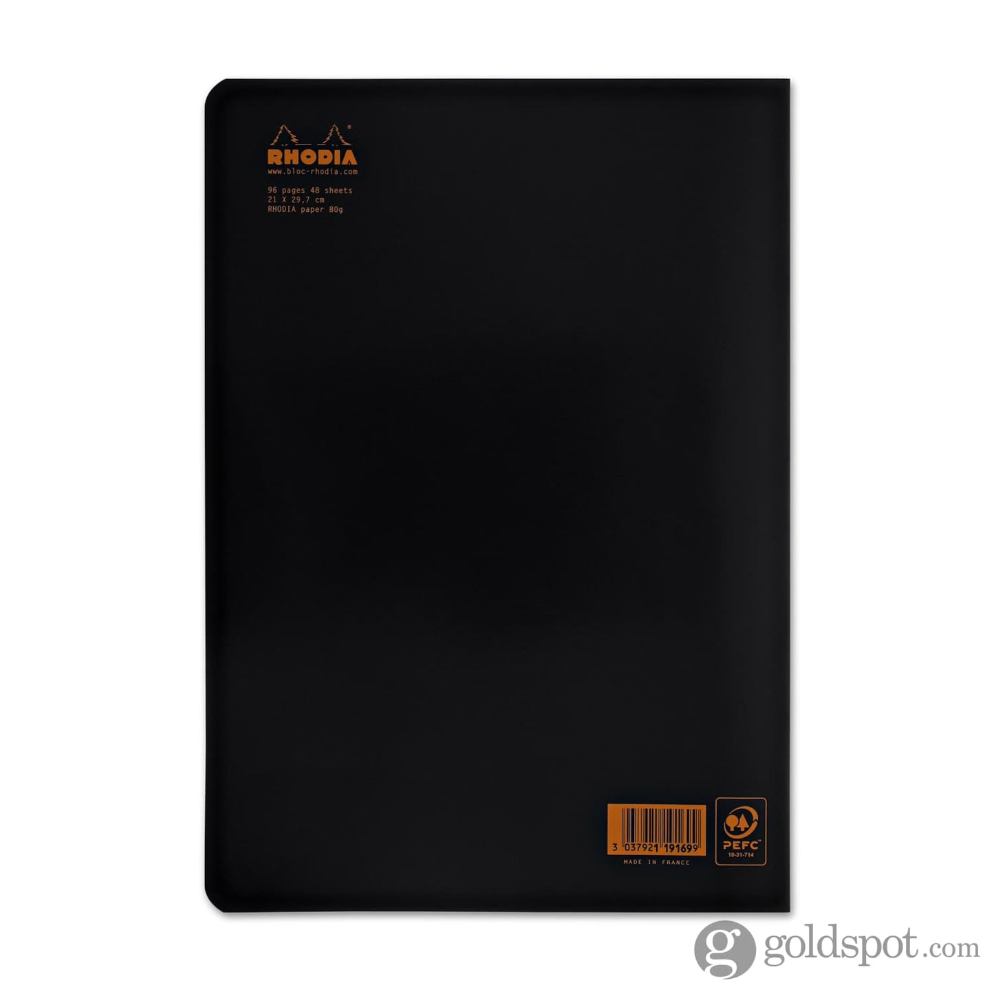 Rhodia Staplebound Lined Paper Notebook in Black - 8.25 x 11.75 Notebook