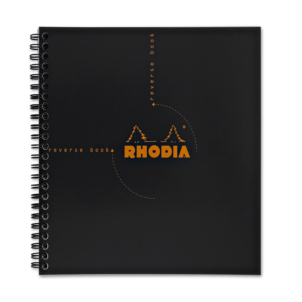 Rhodia Wirebound Graph Paper Reverse Notebook in Black - 8.25 x 8.25 Notebook