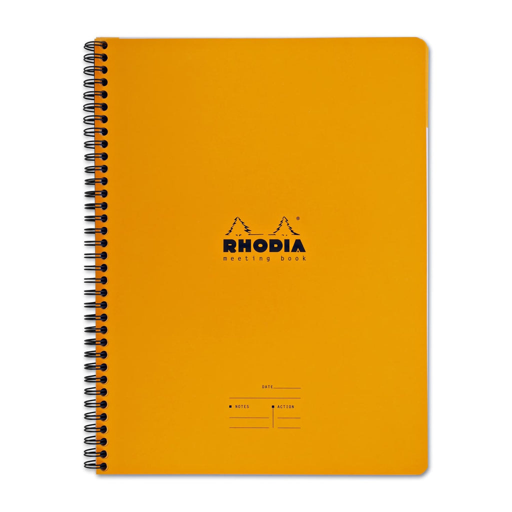 Rhodia Wiredbound Lined Meeting Book Notebook in Orange - 9 x 11.75 Notebook