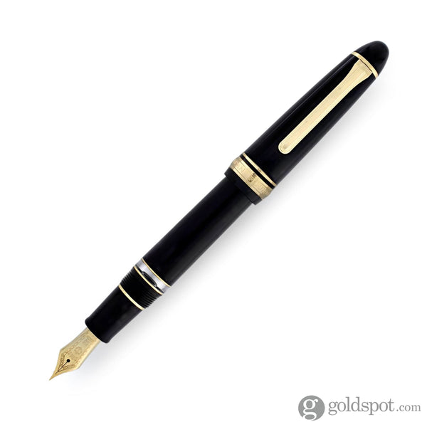 Sailor 1911 Large Realo Fountain Pen in Black with Gold Trim - 21K Gold Music Fountain Pen