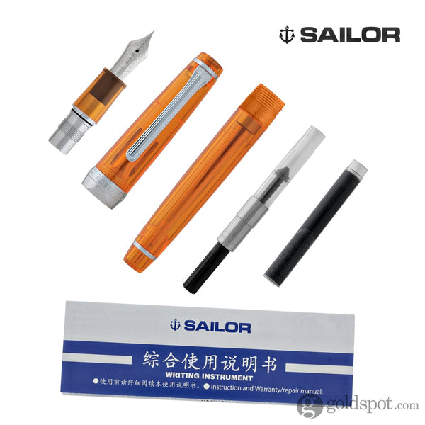 Sailor Pro Gear Slim Fountain Pen in Transparent Orange - 14K Gold Fountain Pen