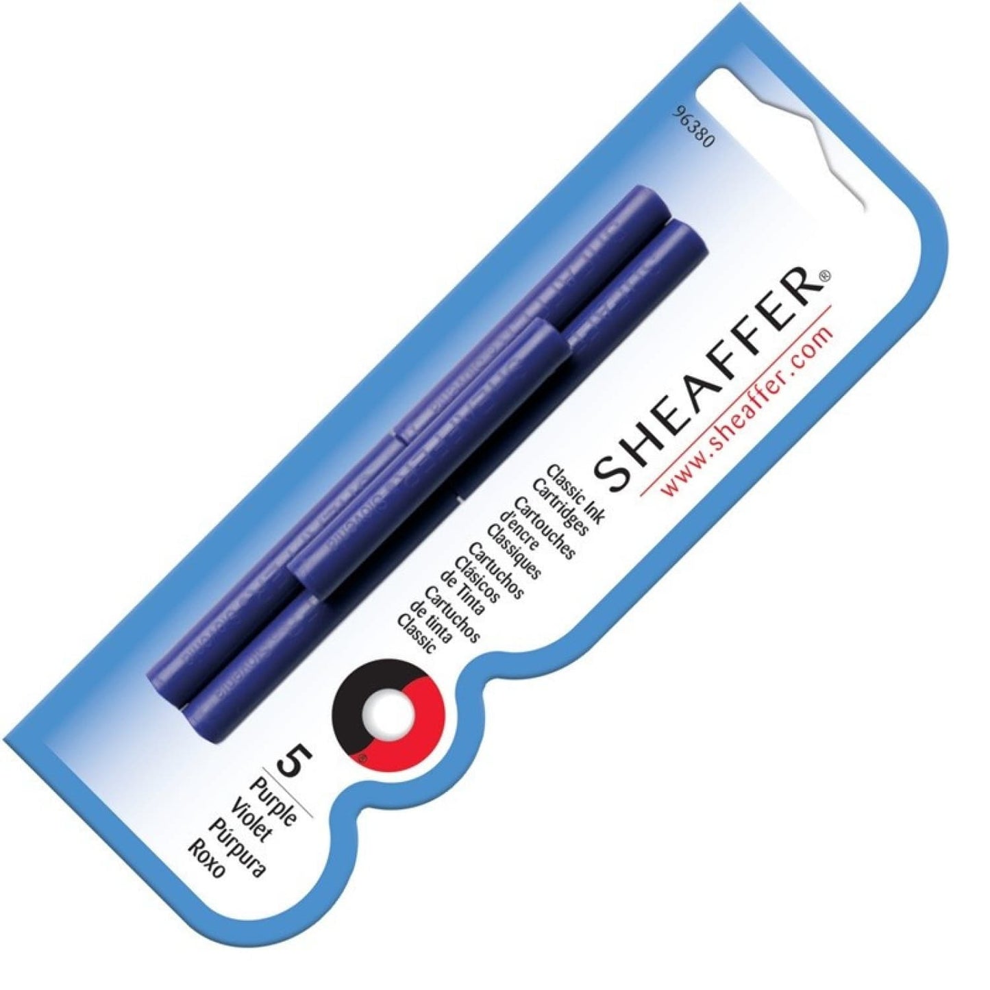 Sheaffer Ink Cartridges in Purple - Pack of 5 Fountain Pen Cartridges