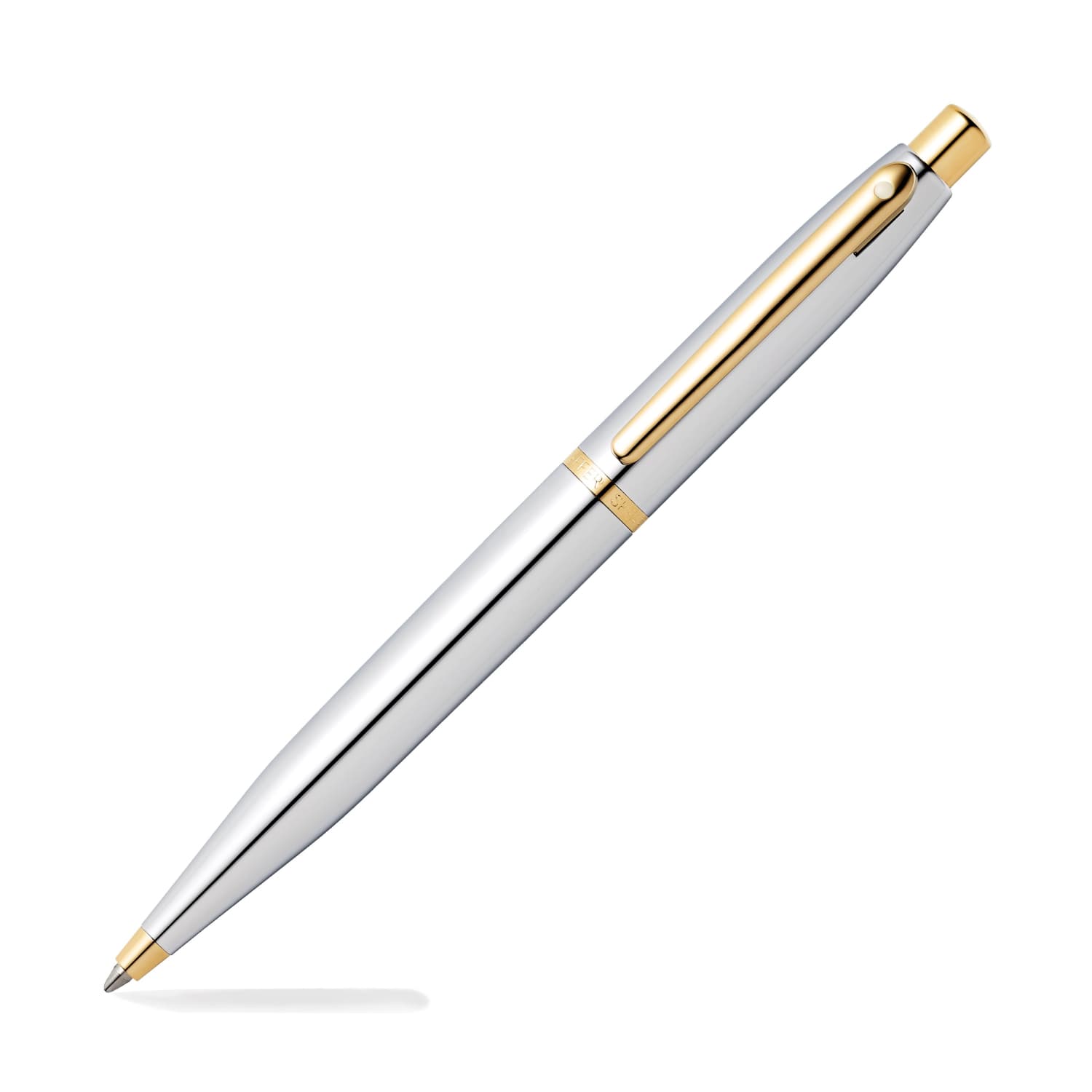 Sheaffer VFM Ballpoint Pen in Chrome with Gold Trim