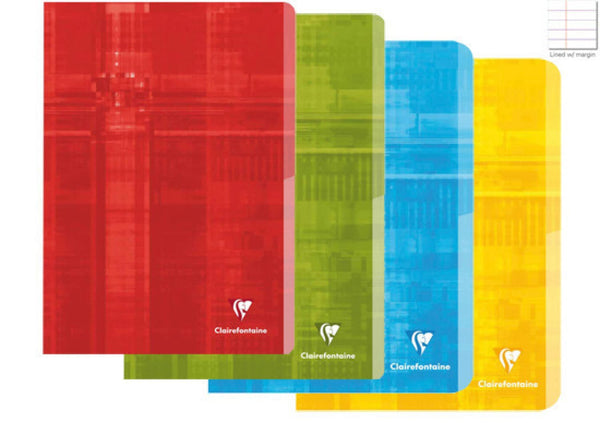 Clairefontaine Staplebound Ruled Notebook in Assorted Colors - 6.5 x 8.25 Notebook