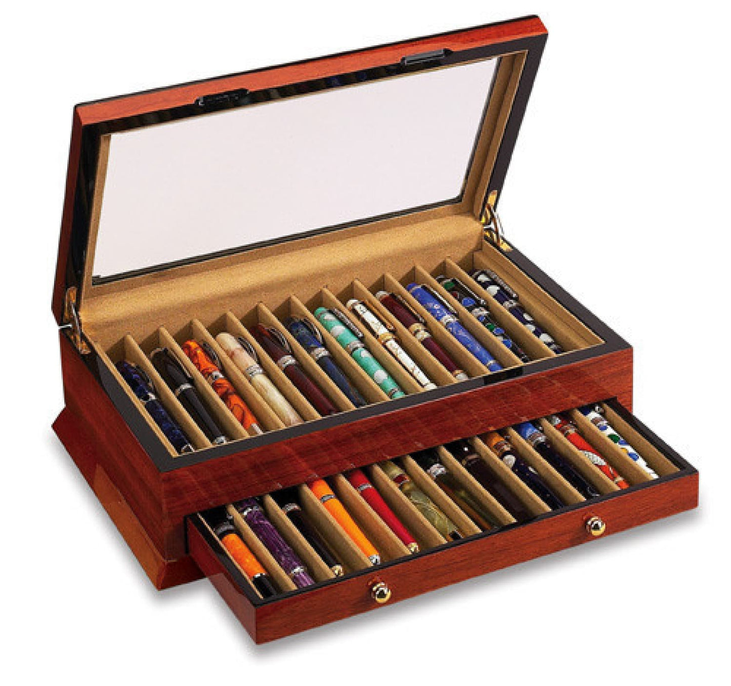 Vox Luxury Rosewood Veneer 24 Pen Case Pen Case