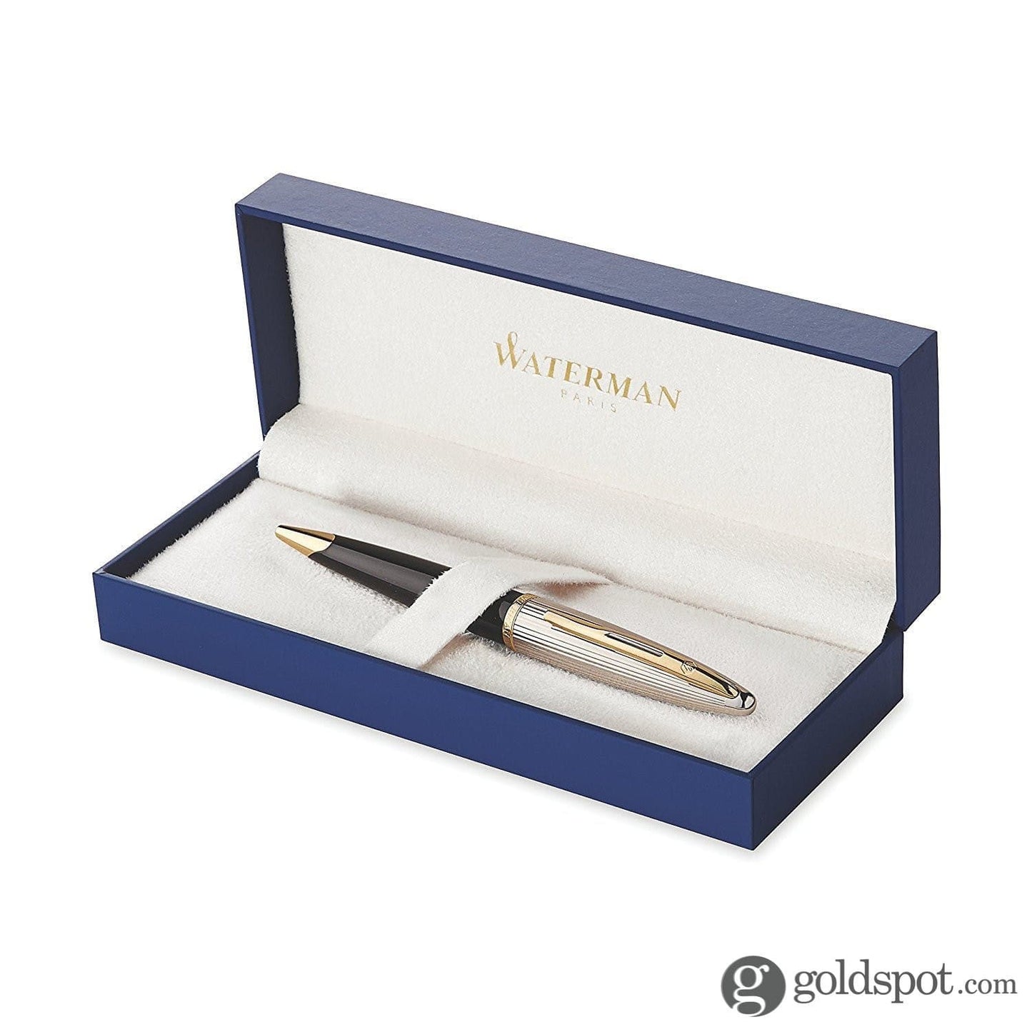 Waterman Carene Ballpoint Pen in Deluxe Black & Silver with Gold Trim Ballpoint Pen
