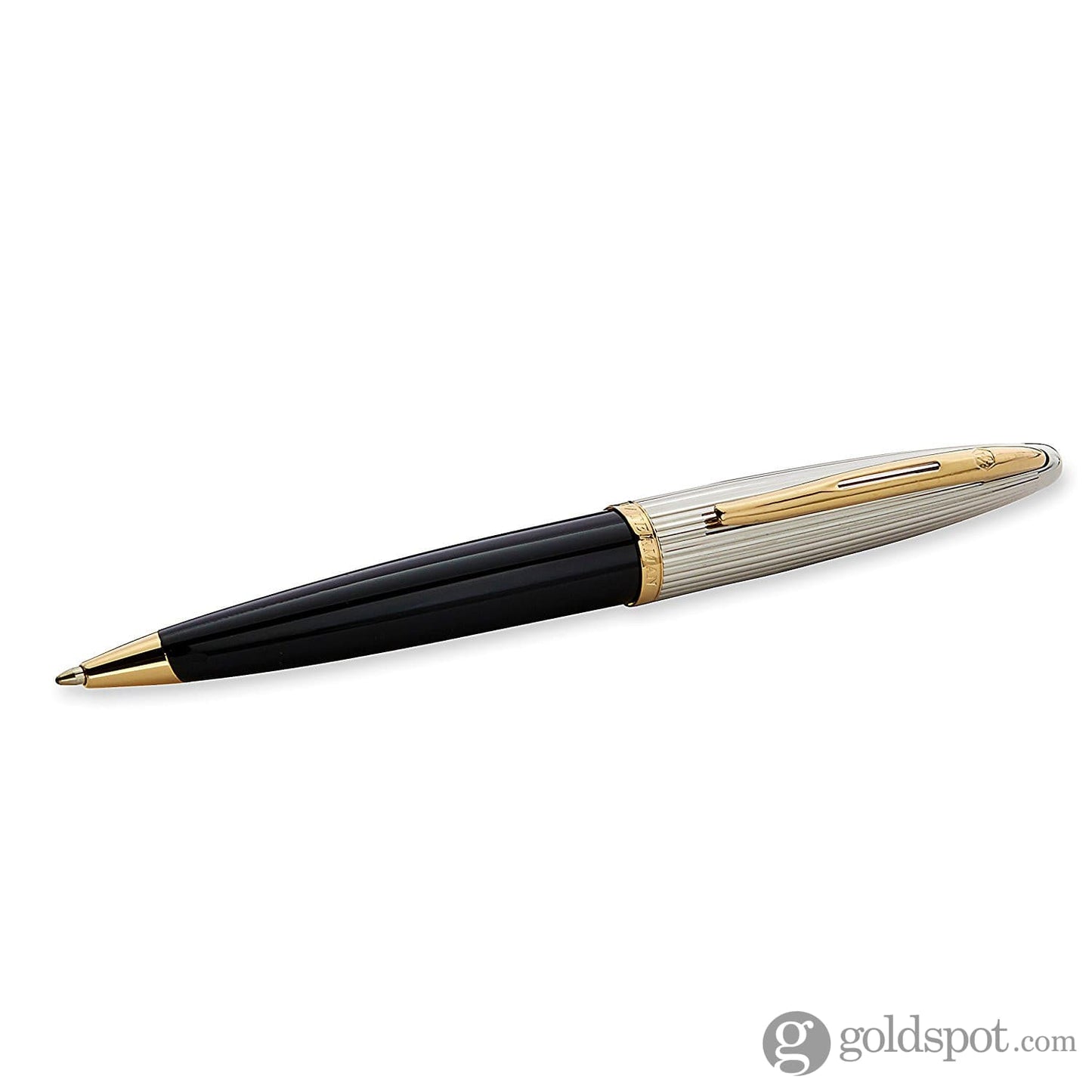 Waterman Carene Ballpoint Pen in Deluxe Black & Silver with Gold Trim Ballpoint Pen