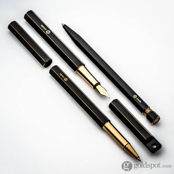 ystudio Brassing Rollerball Pen in Black Mechanical Pencil