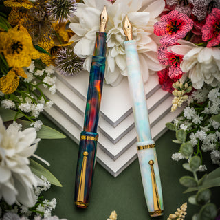 Magna Carta Oparex Lava Black and Rainbow Fountain Pens