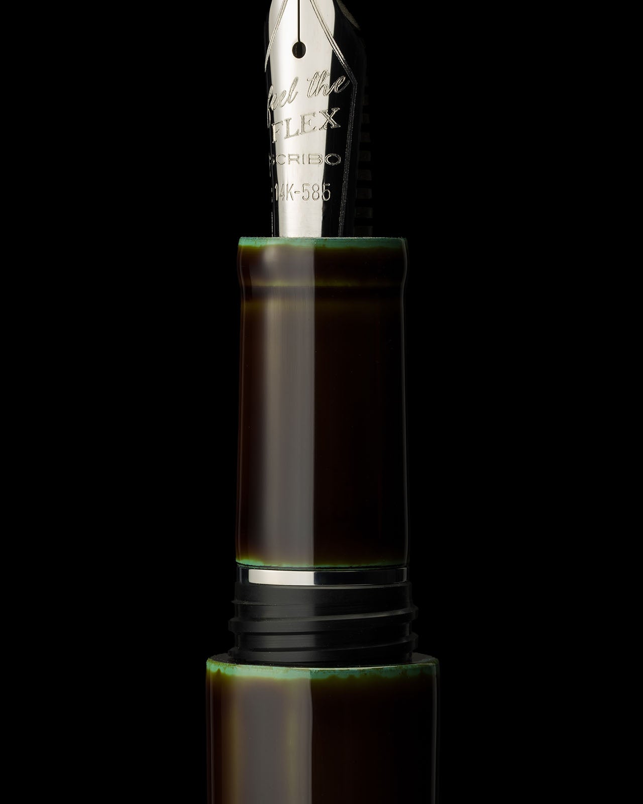 Scribo Piuma Fountain Pen in Hane Toruko with Ruthenium Trim