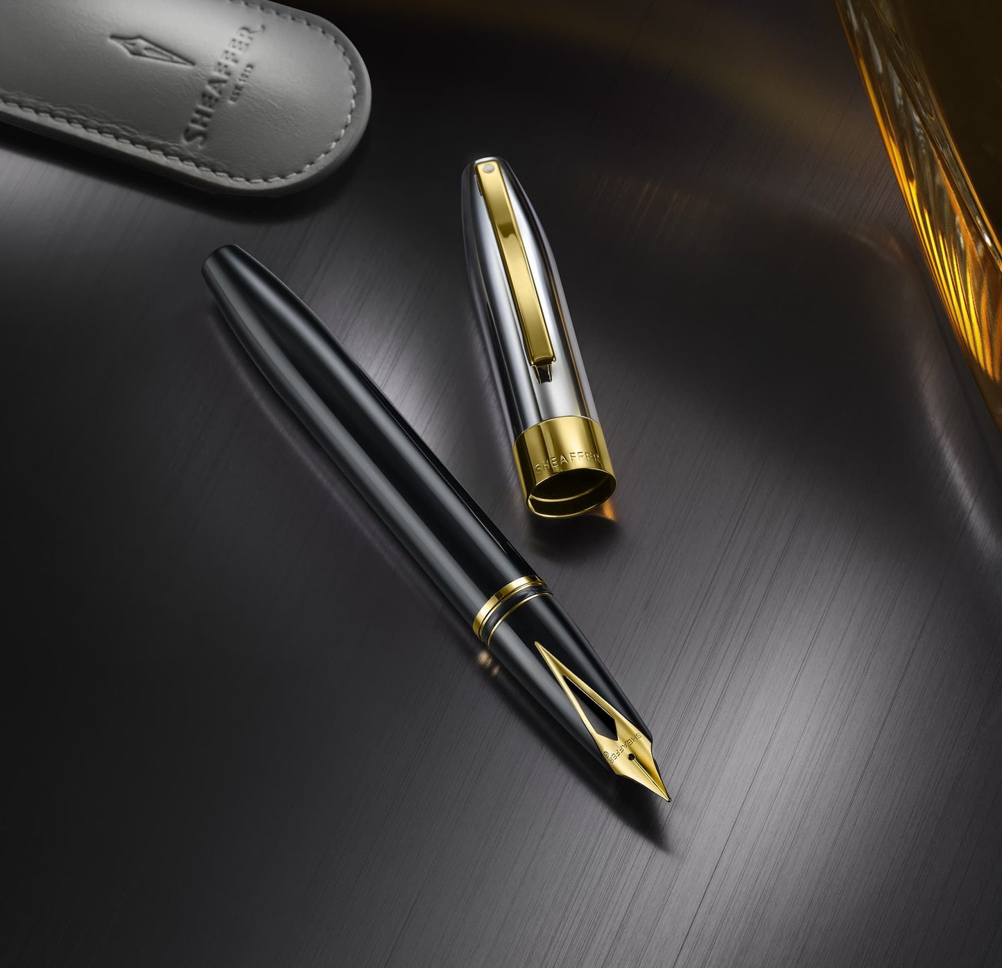 Sheaffer Legacy Fountain Pen in Black Lacquer with Chrome Cap 14kt Gold PVD