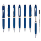 Cross Foundry Ballpoint Pen in Glossy Translucent Blue Lacquer with Polished Chrome Appointments