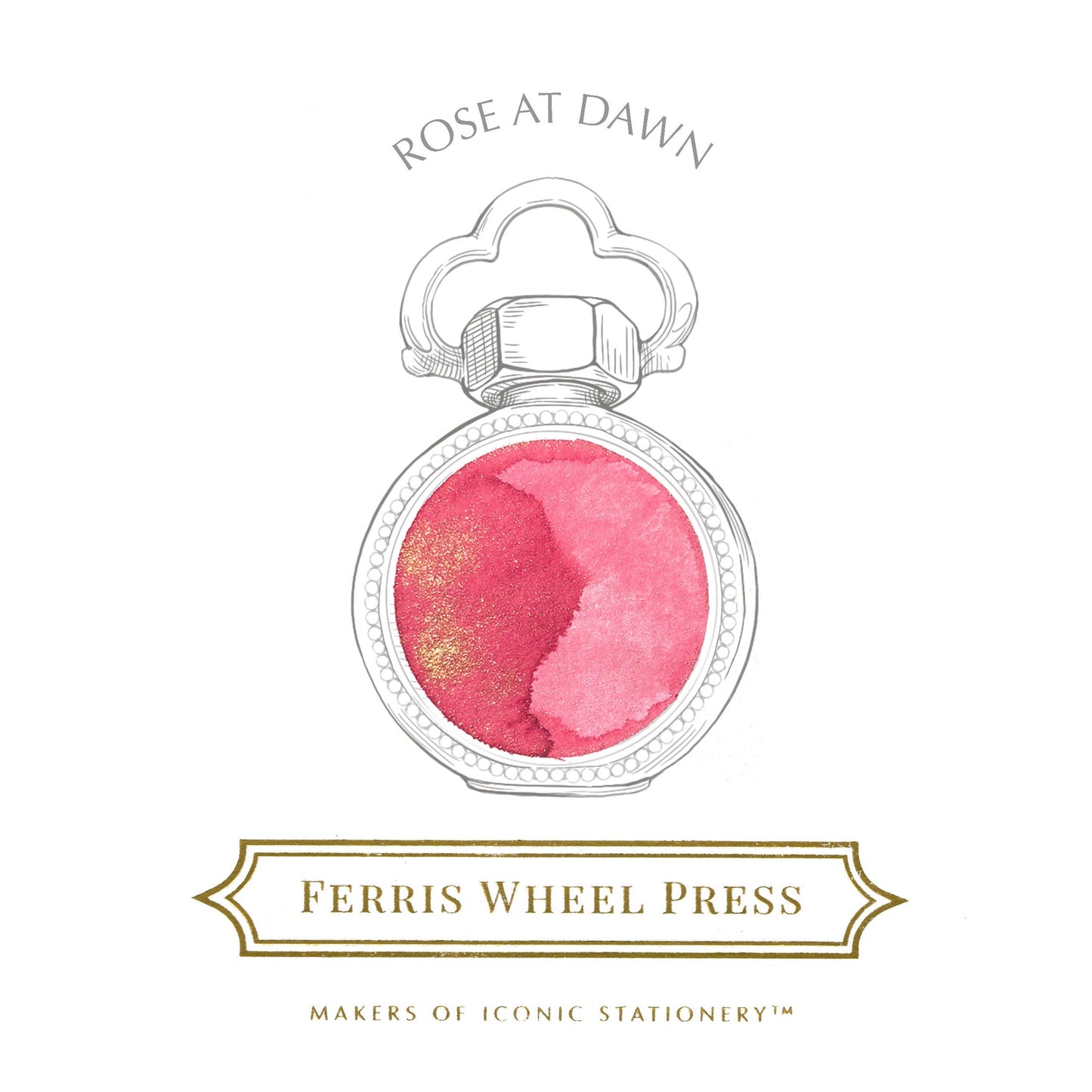 Ferris Wheel Press Shimmer Bottled Ink in Rose at Dawn - 38 mL