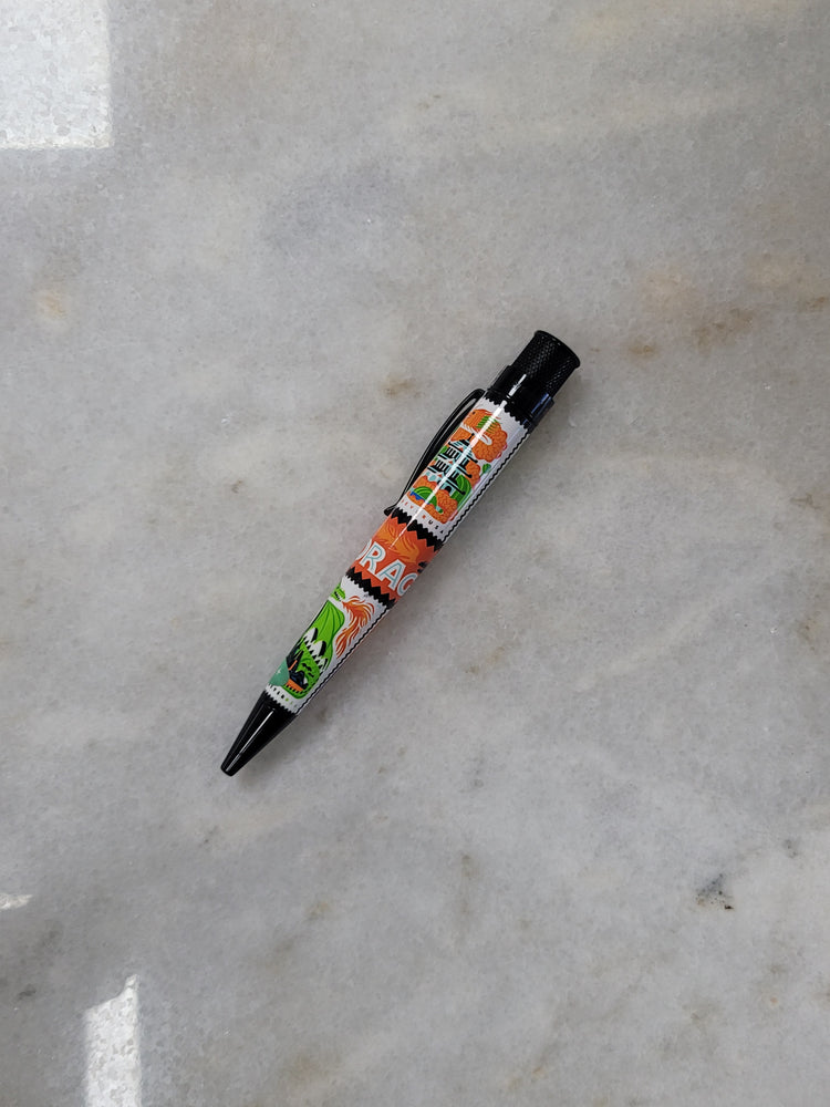 Misfit Item 0031 Retro 51 Tornado Big Shot Rollerball Pen USPS Dragons Stamps