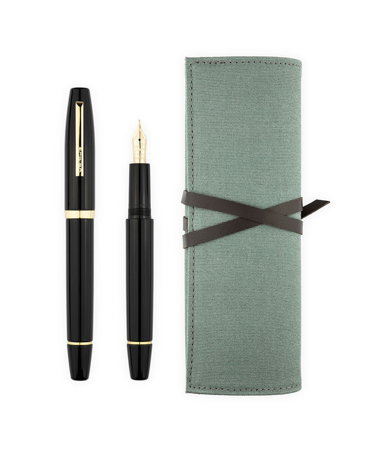 Scribo Flow Fountain Pen in Origine with Yellow Gold Trim
