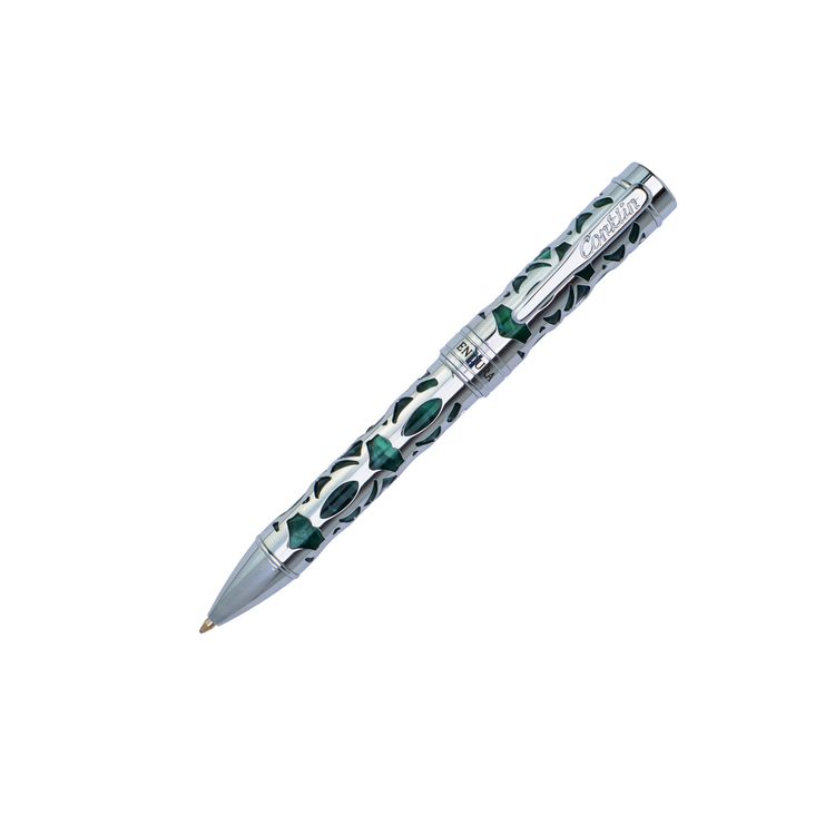 Conklin Endura Deco Crest Ballpoint Pen in Green with Chrome Trim