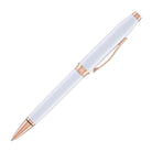 Cross Foundry Ballpoint Pen in Pearl White Lacquer with Rose Gold Appointments