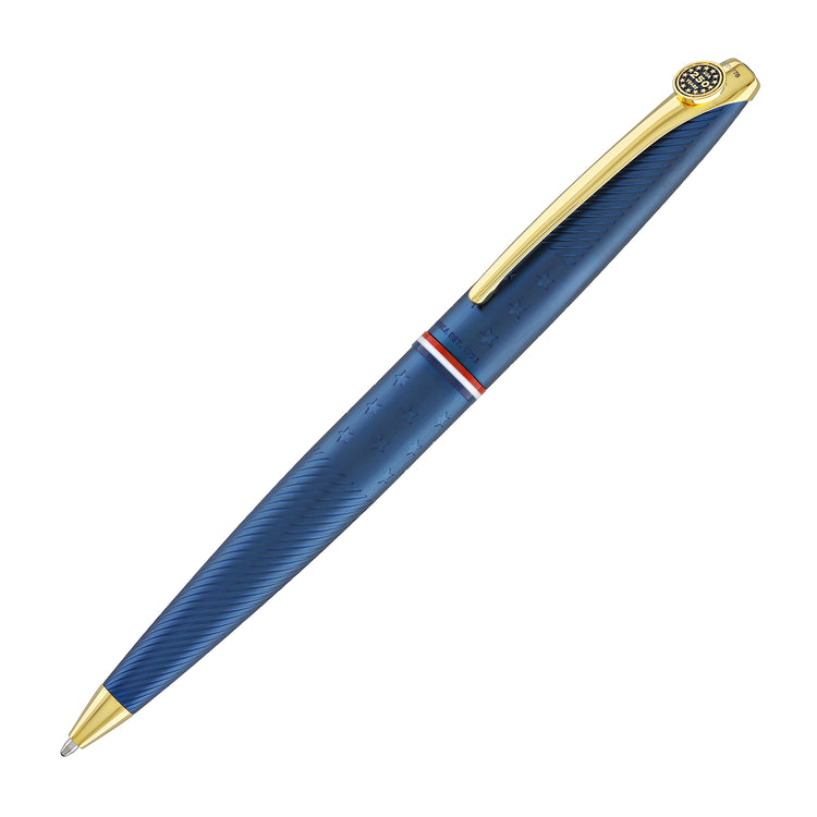 Cross ATX Americana Ballpoint Pen in Blue PVD with Gold Appointments