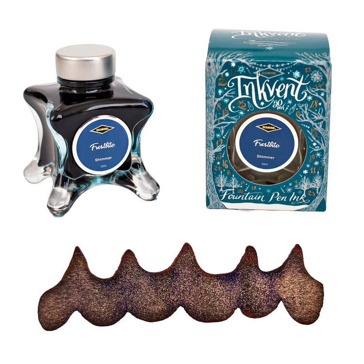 Diamine Inkvent Teal Edition Shimmer Bottled Ink in Frostbite - 50 ml