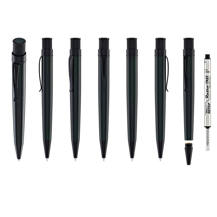 Retro 51 Tornado Stealth Rollerball Pen in Emerald Green