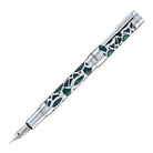 Conklin Endura Deco Crest Fountain Pen in Green with Chrome Trim