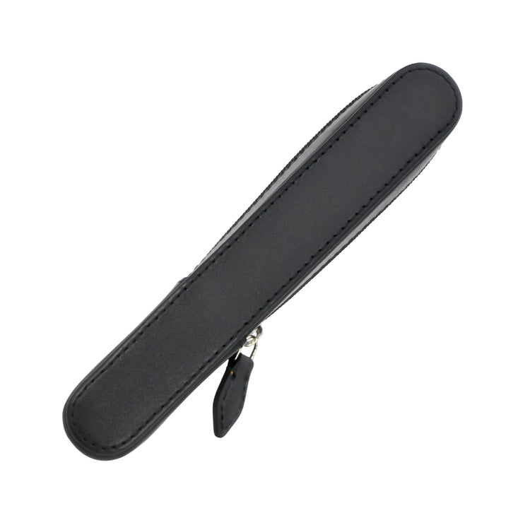 Visconti Classic Black Leather 1 Pen Case with Red Lining