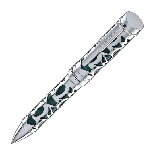 Conklin Endura Deco Crest Ballpoint Pen in Green with Chrome Trim