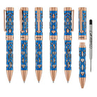 Conklin Endura Deco Crest Ballpoint Pen in Demo Blue with Rosegold Trim - CLO