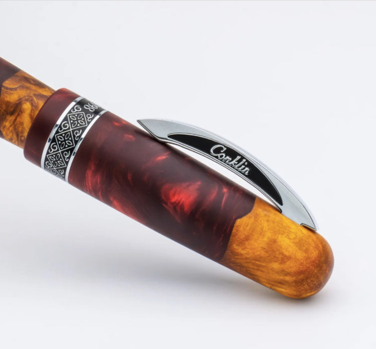 Conklin 1898 Spectra Fusion Rollerball Pen in Burgundy with Chrome Trim - Limited Edition