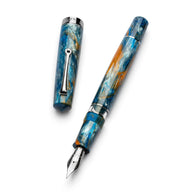 Leonardo Momento Magico Fountain Pen in Fantasie Ocean Sunrise, Silver Trim