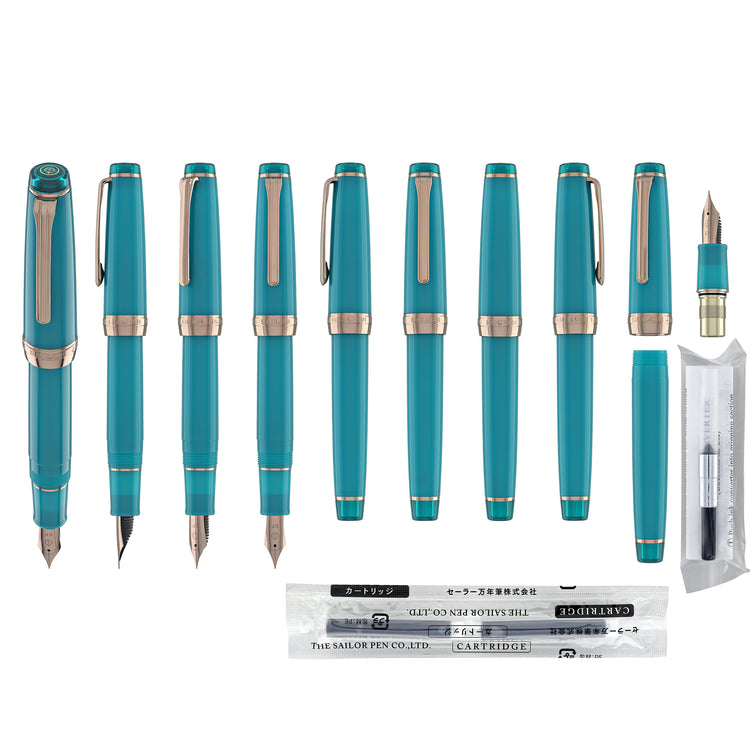 Sailor Pro Gear Regular Fountain Pen in Lucky Charm 2 Translucent Clover Teal