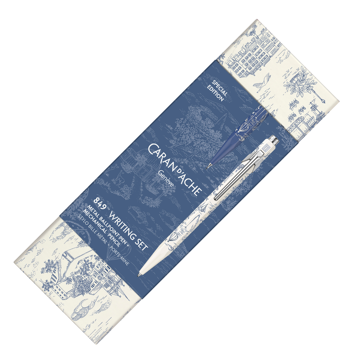 Caran d'Ache 849 Toile de Jouy Ballpoint Pen and 0.5mm Pencil Set - Medium & 0.5mm