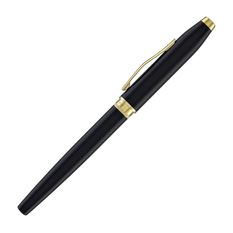 Cross Foundry Rollerball Pen in Glossy Black Lacquer with PVD Gold Appointments
