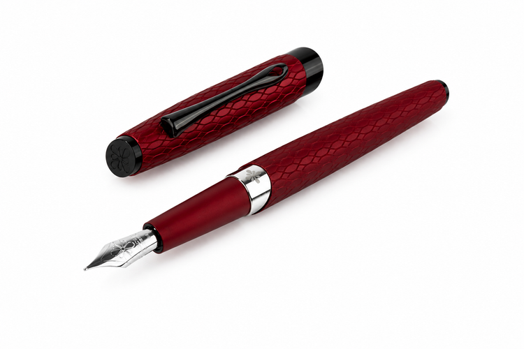 Diplomat Cobra Fountain Pen in Burgundy Red