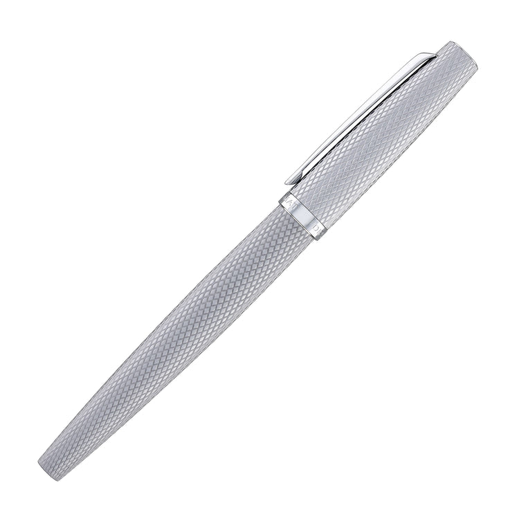 Diplomat Viper Fountain Pen in Silver Guilloche - Fine/Medium Nb