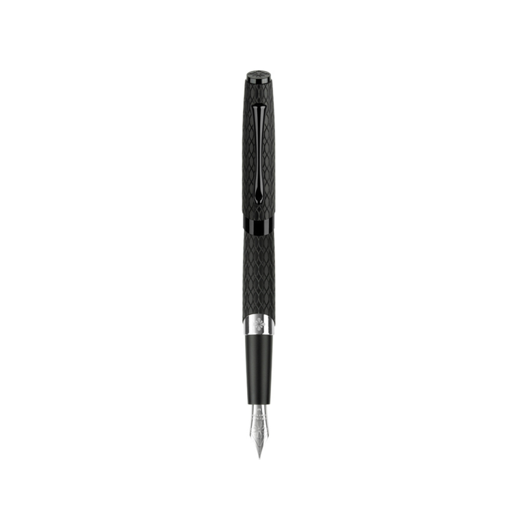Diplomat Cobra Fountain Pen in Matte Black Guilloche