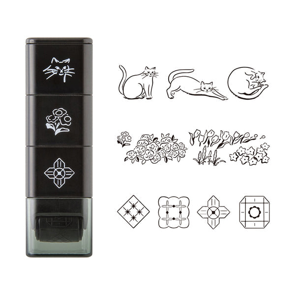 Midori Paintable Roller Stamp in Cat & Landscape