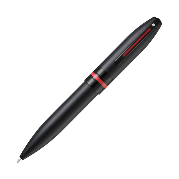 Sheaffer Icon Ballpoint Pen in Matte Black Lacquer with Red PVD Trim